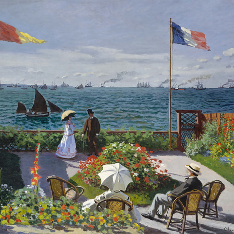 Garden at Sainte-Adresse by Claude Monet 1000 Jigsaw Puzzle 3D Modell