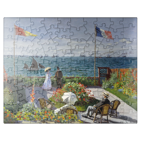 puzzleplate Garden at Sainte-Adresse by Claude Monet 100 Jigsaw Puzzle