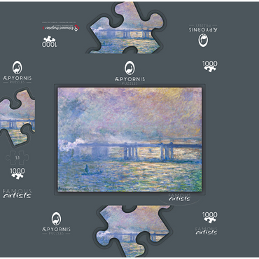 Claude Monet's Charing Cross Bridge (1903) 1000 Jigsaw Puzzle box 3D Modell