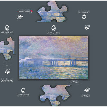 Claude Monets Charing Cross Bridge 1903 100 Jigsaw Puzzle box 3D Modell