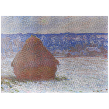 puzzleplate Stack of Wheat, Snow Effect, Overcast Day (1890-1891) by Claude Monet 1000 Jigsaw Puzzle