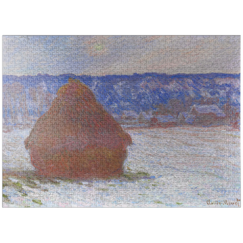 puzzleplate Stack of Wheat, Snow Effect, Overcast Day (1890-1891) by Claude Monet 1000 Jigsaw Puzzle