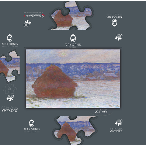 Stack of Wheat Snow Effect Overcast Day 1890-1891 by Claude Monet 100 Jigsaw Puzzle box 3D Modell