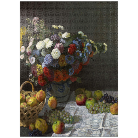 puzzleplate Still Life with Flowers and Fruit (1869) by Claude Monet 1000 Jigsaw Puzzle