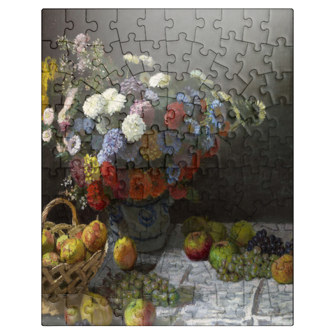puzzleplate Still Life with Flowers and Fruit 1869 by Claude Monet 100 Jigsaw Puzzle