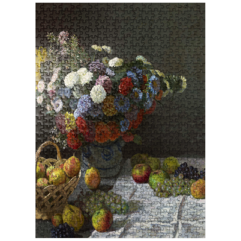 puzzleplate Still Life with Flowers and Fruit 1869 by Claude Monet 500 Jigsaw Puzzle