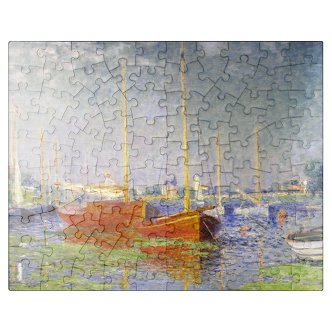 puzzleplate Claude Monets Red Boats at Argenteuil 1875 100 Jigsaw Puzzle