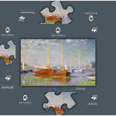 Claude Monets Red Boats at Argenteuil 1875 100 Jigsaw Puzzle box 3D Modell