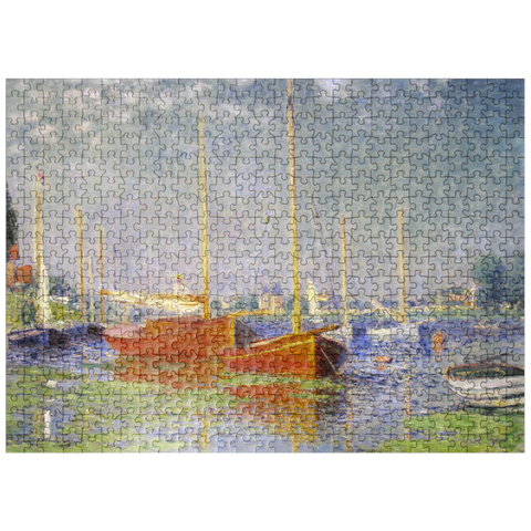 puzzleplate Claude Monets Red Boats at Argenteuil 1875 500 Jigsaw Puzzle