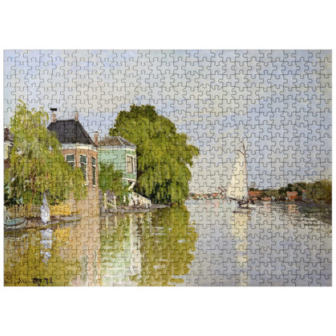 puzzleplate Houses on the Achterzaan 1871 by Claude Monet 500 Jigsaw Puzzle