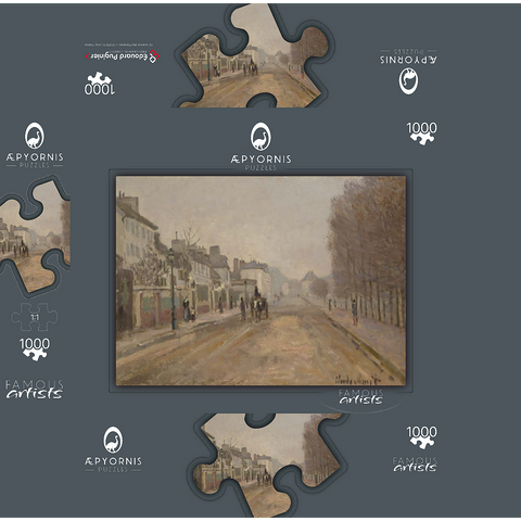 Boulevard Héloise, Argenteuil (1872) by Claude Monet 1000 Jigsaw Puzzle box 3D Modell
