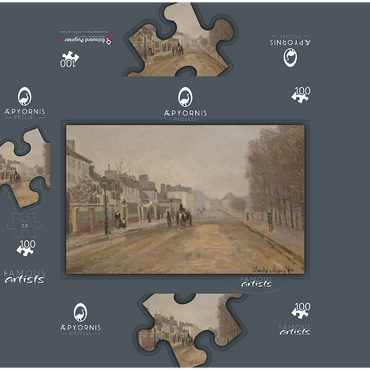 Boulevard Héloise Argenteuil 1872 by Claude Monet 100 Jigsaw Puzzle box 3D Modell