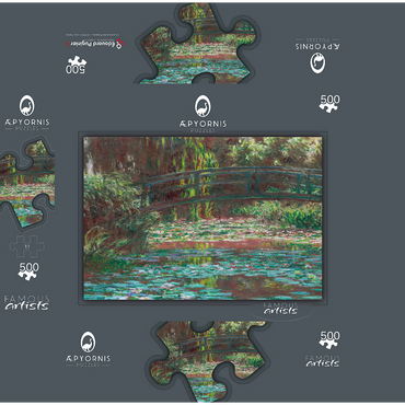 Water Lily Pond 1900 by Claude Monet 500 Jigsaw Puzzle box 3D Modell