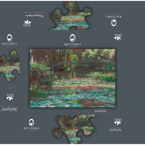 Water Lily Pond 1900 by Claude Monet 500 Jigsaw Puzzle box 3D Modell