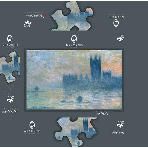 The Houses of Parliament Effect of Fog 1903-1904 by Claude Monet 100 Jigsaw Puzzle box 3D Modell