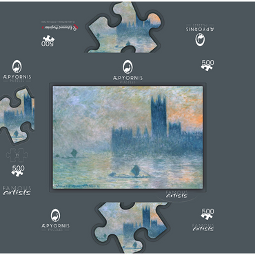The Houses of Parliament Effect of Fog 1903-1904 by Claude Monet 500 Jigsaw Puzzle box 3D Modell