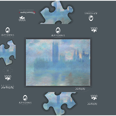 Houses of Parliament, London (1900-1901) by Claude Monet 1000 Jigsaw Puzzle box 3D Modell