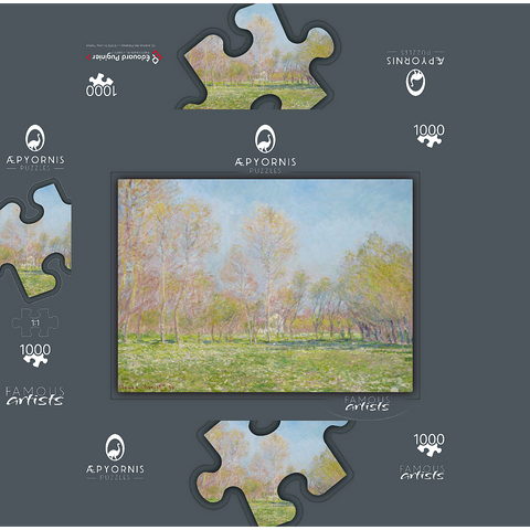 Claude Monet's Spring in Giverny (1890) 1000 Jigsaw Puzzle box 3D Modell