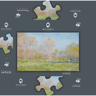 Claude Monets Spring in Giverny 1890 100 Jigsaw Puzzle box 3D Modell