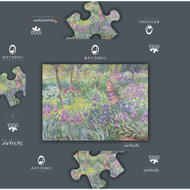 The Artist's Garden in Giverny (1900) by Claude Monet 1000 Jigsaw Puzzle box 3D Modell