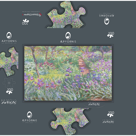 The Artists Garden in Giverny 1900 by Claude Monet 100 Jigsaw Puzzle box 3D Modell