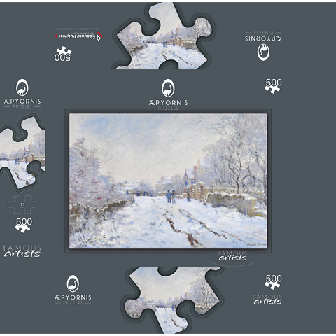 Claude Monets Snow at Argenteuil 1874-1875 500 Jigsaw Puzzle box 3D Modell