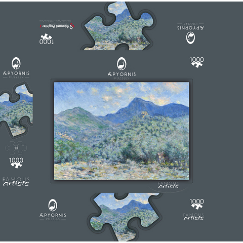 Claude Monet's Valle Buona, Near Bordighera (1884) 1000 Jigsaw Puzzle box 3D Modell