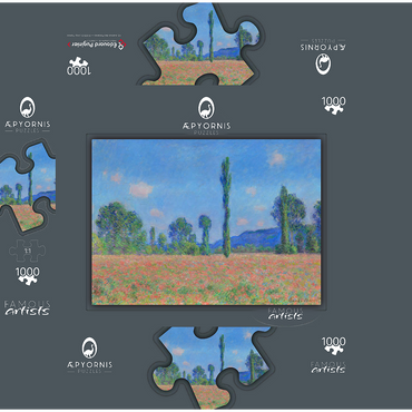 Poppy Field, Giverny (1890-1891) by Claude Monet 1000 Jigsaw Puzzle box 3D Modell