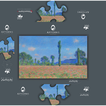 Poppy Field Giverny 1890-1891 by Claude Monet 100 Jigsaw Puzzle box 3D Modell