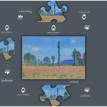 Poppy Field Giverny 1890-1891 by Claude Monet 500 Jigsaw Puzzle box 3D Modell