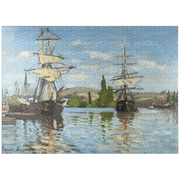 puzzleplate Ships Riding on the Seine at Rouen (1872 -1873) by Claude Monet 1000 Jigsaw Puzzle