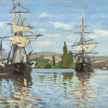 Ships Riding on the Seine at Rouen (1872 -1873) by Claude Monet 1000 Jigsaw Puzzle 3D Modell