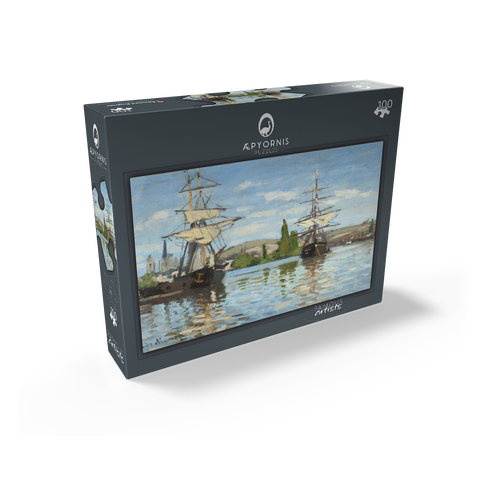 Ships Riding on the Seine at Rouen 1872 -1873 by Claude Monet 100 Jigsaw Puzzle box view1