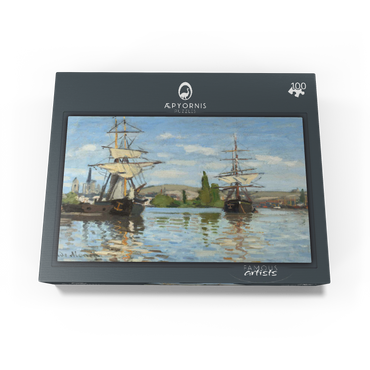 Ships Riding on the Seine at Rouen 1872 -1873 by Claude Monet 100 Jigsaw Puzzle box view1