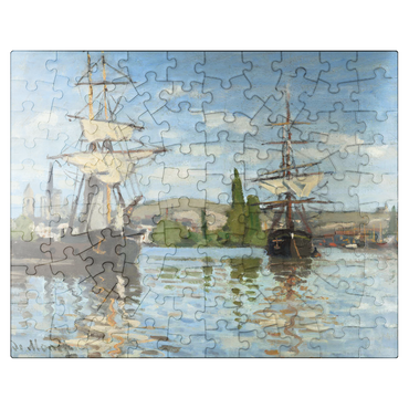 puzzleplate Ships Riding on the Seine at Rouen 1872 -1873 by Claude Monet 100 Jigsaw Puzzle