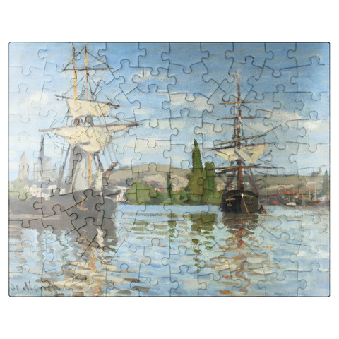 puzzleplate Ships Riding on the Seine at Rouen 1872 -1873 by Claude Monet 100 Jigsaw Puzzle
