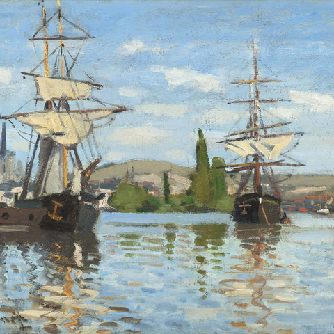 Ships Riding on the Seine at Rouen 1872 -1873 by Claude Monet 100 Jigsaw Puzzle 3D Modell