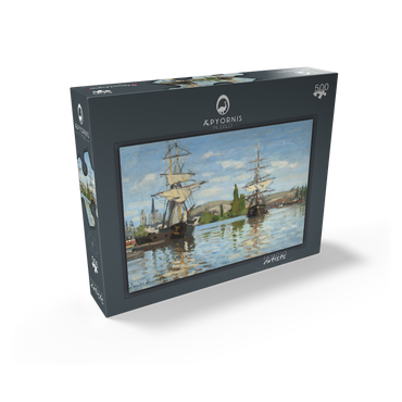 Ships Riding on the Seine at Rouen 1872 -1873 by Claude Monet 500 Jigsaw Puzzle box view1