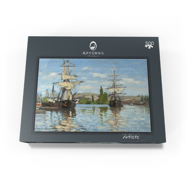 Ships Riding on the Seine at Rouen 1872 -1873 by Claude Monet 500 Jigsaw Puzzle box view1