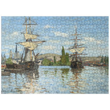 puzzleplate Ships Riding on the Seine at Rouen 1872 -1873 by Claude Monet 500 Jigsaw Puzzle