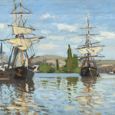 Ships Riding on the Seine at Rouen 1872 -1873 by Claude Monet 500 Jigsaw Puzzle 3D Modell