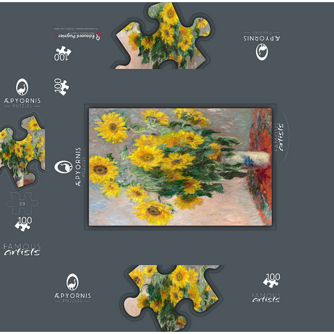 Bouquet of Sunflowers 1881 by Claude Monet 100 Jigsaw Puzzle box 3D Modell