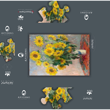 Bouquet of Sunflowers 1881 by Claude Monet 500 Jigsaw Puzzle box 3D Modell