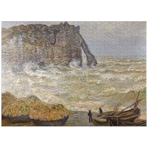 puzzleplate Claude Monet's Stormy Sea in Étretat (1883) 1000 Jigsaw Puzzle