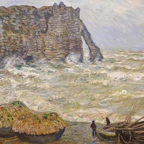 Claude Monet's Stormy Sea in Étretat (1883) 1000 Jigsaw Puzzle 3D Modell
