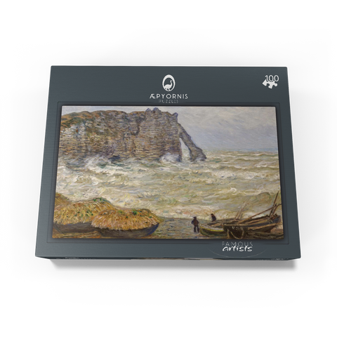 Claude Monets Stormy Sea in Étretat 1883 100 Jigsaw Puzzle box view1