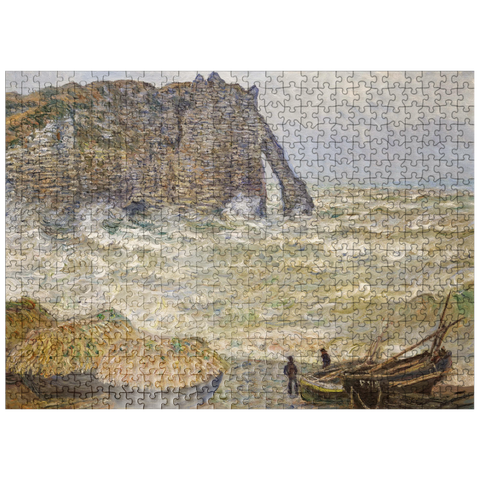 puzzleplate Claude Monets Stormy Sea in Étretat 1883 500 Jigsaw Puzzle