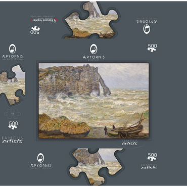 Claude Monets Stormy Sea in Étretat 1883 500 Jigsaw Puzzle box 3D Modell