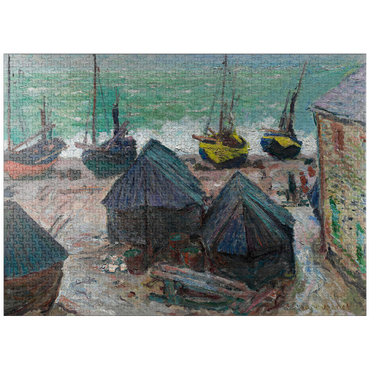 puzzleplate Boats on the Beach at Étretat (1885) by Claude Monet 1000 Jigsaw Puzzle