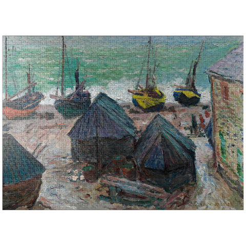 puzzleplate Boats on the Beach at Étretat (1885) by Claude Monet 1000 Jigsaw Puzzle